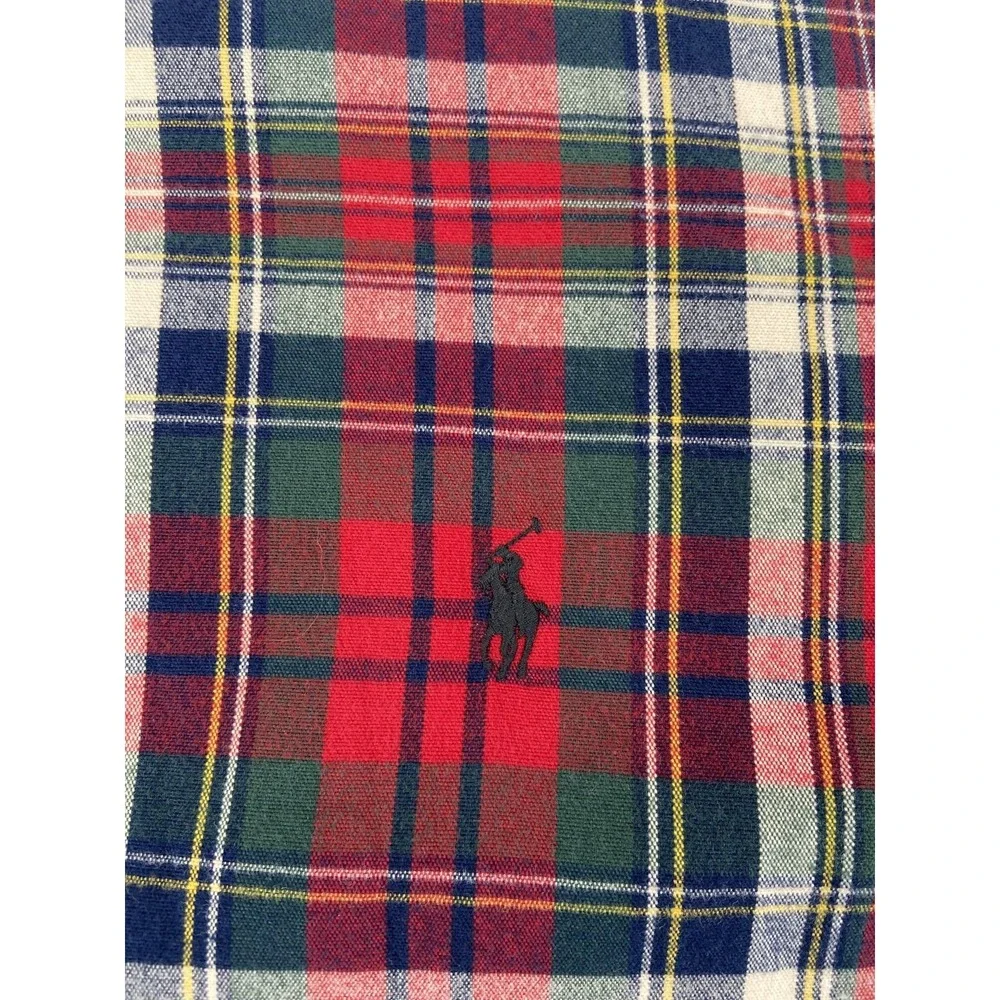 Polo Ralph Lauren Shirt Men 4XLT Red Tartan Plaid Flannel Button Casual‎ Holiday